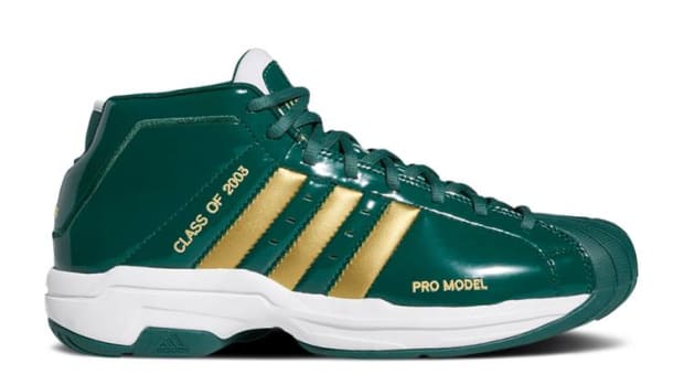 Adidas released the sneakers worn by LeBron James in high school. The adidas T-Mac 2 'SVSM' colorway is on sale now.